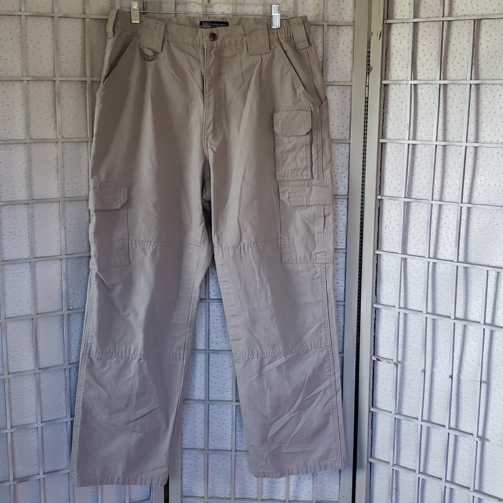 5.11 Tactical Beige Mens Cargo Elastic Waist Mens Pants Size 34